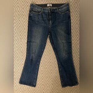 PAIGE Colette High-Rise Raw-Hem Crop Flare Jeans